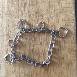 Silver heart charm bracelet